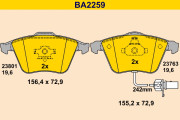 BA2259 Sada brzdových platničiek kotúčovej brzdy BARUM