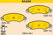 BA2260 Sada brzdových platničiek kotúčovej brzdy BARUM