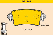 BA2261 Sada brzdových platničiek kotúčovej brzdy BARUM