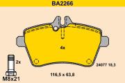 BA2266 Sada brzdových platničiek kotúčovej brzdy BARUM