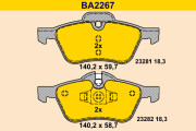 BA2267 Sada brzdových platničiek kotúčovej brzdy BARUM