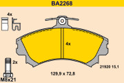 BA2268 Sada brzdových platničiek kotúčovej brzdy BARUM