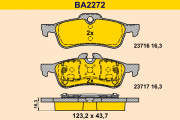 BA2272 Sada brzdových platničiek kotúčovej brzdy BARUM