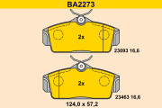 BA2273 Sada brzdových platničiek kotúčovej brzdy BARUM