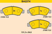 BA2274 Sada brzdových platničiek kotúčovej brzdy BARUM
