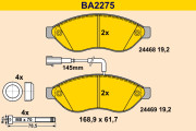BA2275 Sada brzdových platničiek kotúčovej brzdy BARUM