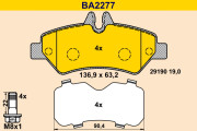 BA2277 Sada brzdových platničiek kotúčovej brzdy BARUM
