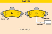 BA2286 Sada brzdových platničiek kotúčovej brzdy BARUM