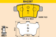 BA2287 Sada brzdových platničiek kotúčovej brzdy BARUM