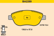 BA2289 Sada brzdových platničiek kotúčovej brzdy BARUM
