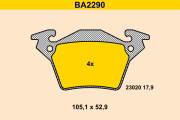 BA2290 Sada brzdových platničiek kotúčovej brzdy BARUM