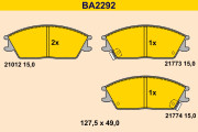 BA2292 Sada brzdových platničiek kotúčovej brzdy BARUM