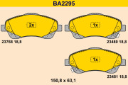 BA2295 Sada brzdových platničiek kotúčovej brzdy BARUM