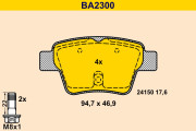 BA2300 Sada brzdových platničiek kotúčovej brzdy BARUM