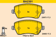 BA2301 Sada brzdových platničiek kotúčovej brzdy BARUM
