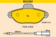BA2302 Sada brzdových platničiek kotúčovej brzdy BARUM