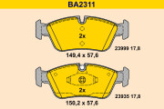 BA2311 Sada brzdových platničiek kotúčovej brzdy BARUM