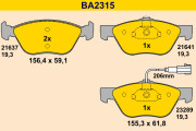 BA2315 Sada brzdových platničiek kotúčovej brzdy BARUM