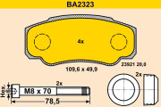 BA2323 Sada brzdových platničiek kotúčovej brzdy BARUM