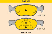 BA2332 Sada brzdových platničiek kotúčovej brzdy BARUM