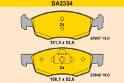 BA2334 Sada brzdových platničiek kotúčovej brzdy BARUM
