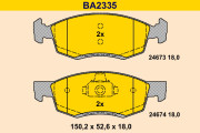 BA2335 Sada brzdových platničiek kotúčovej brzdy BARUM