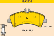 BA2339 Sada brzdových platničiek kotúčovej brzdy BARUM