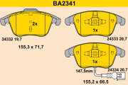 BA2341 Sada brzdových platničiek kotúčovej brzdy BARUM