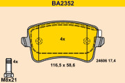 BA2352 Sada brzdových destiček, kotoučová brzda BARUM