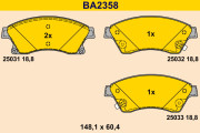 BA2358 Sada brzdových platničiek kotúčovej brzdy BARUM