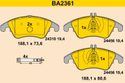 BA2361 Sada brzdových platničiek kotúčovej brzdy BARUM