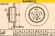 BAR08113 Brzdový kotúč BARUM