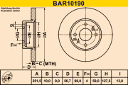 BAR10190 Brzdový kotúč BARUM