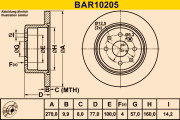 BAR10205 Brzdový kotúč BARUM