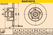 BAR10210 Brzdový kotúč BARUM