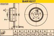 BAR10217 Brzdový kotúč BARUM