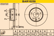 BAR10250 Brzdový kotúč BARUM