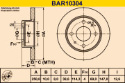 BAR10304 Brzdový kotúč BARUM