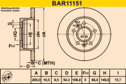 BAR11151 Brzdový kotúč BARUM