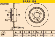 BAR11158 Brzdový kotúč BARUM