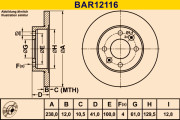 BAR12116 Brzdový kotúč BARUM