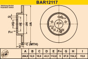 BAR12117 Brzdový kotúč BARUM