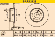 BAR12128 Brzdový kotúč BARUM