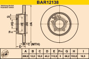 BAR12138 Brzdový kotúč BARUM