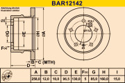 BAR12142 Brzdový kotúč BARUM