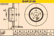 BAR12149 Brzdový kotúč BARUM