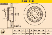 BAR12151 Brzdový kotúč BARUM