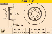 BAR12155 Brzdový kotúč BARUM