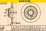 BAR12159 Brzdový kotúč BARUM