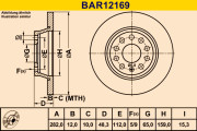 BAR12169 Brzdový kotúč BARUM